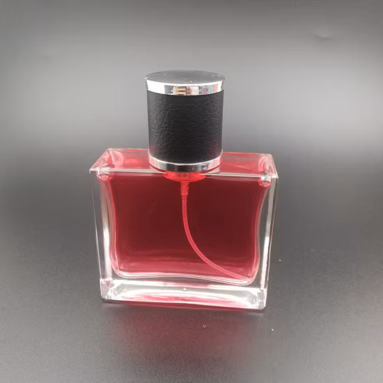 Factory Spot Bottiglia di profumo in vetro con atomizzatore rettangolare vuota da 100 ml con tappo spray in alluminio
