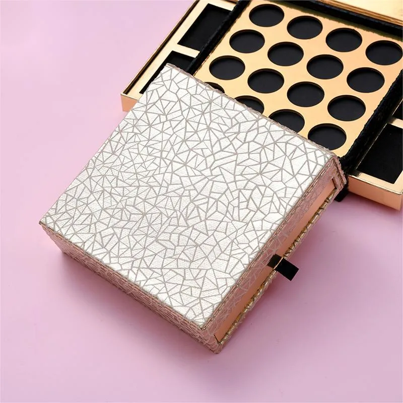 Eco-Friendly Printed Cardboard Eyeshadow Palette Case Magnetic Makeup Eye Shadow Palette Packaging Empty Paper Eyeshadow Case