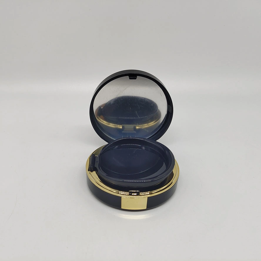 Empty Air Cushion Foundation Box Round Black Plastic Case for Cosmetic Packaging