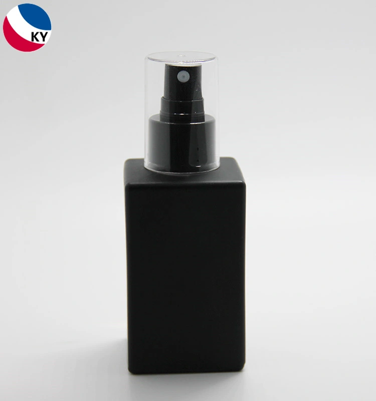 Matte Black Perfume Empty 120ml Square Glass Spray Bottle